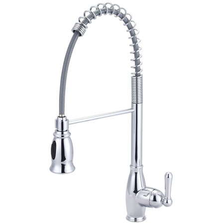 OLYMPIA Single Handle Pre-Rinse Spring Pull-Down Kitchen Faucet in Chrome K-5045